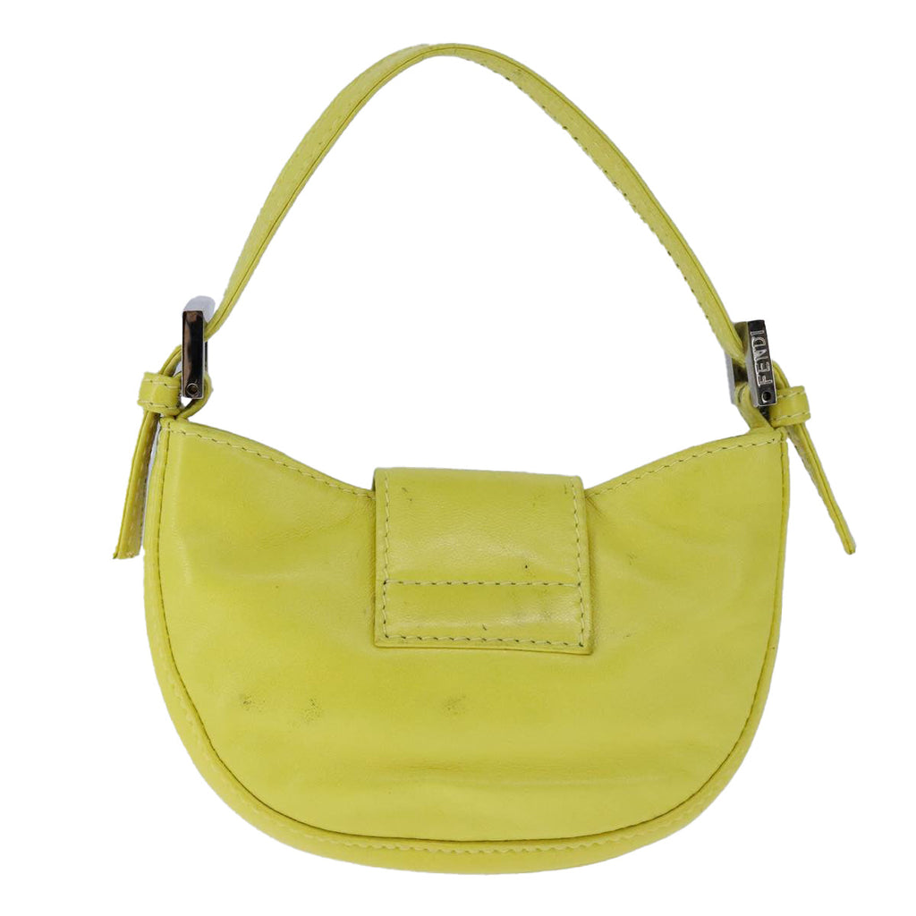 FENDI Mini Croissant Hand Bag Leather Yellow104272