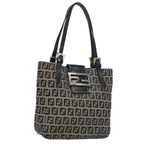 FENDI Zucchino Canvas Hand Bag Navy104306