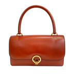 Hermes Box Calf Rust Lydia Bag w. Gold Hardware