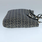 FENDI Zucchino Canvas Tote Bag Navy Silver104436