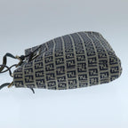 FENDI Zucchino Canvas Tote Bag Navy Silver104436