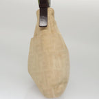 FENDI Zucca Canvas Mamma Baguette Shoulder Bag Beige Silver104446