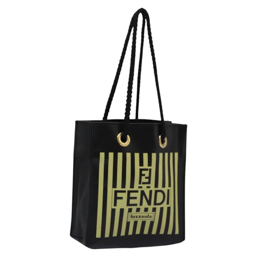 FENDI Mini Hand Bag Leather Black Green104482