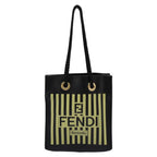 FENDI Mini Hand Bag Leather Black Green104482