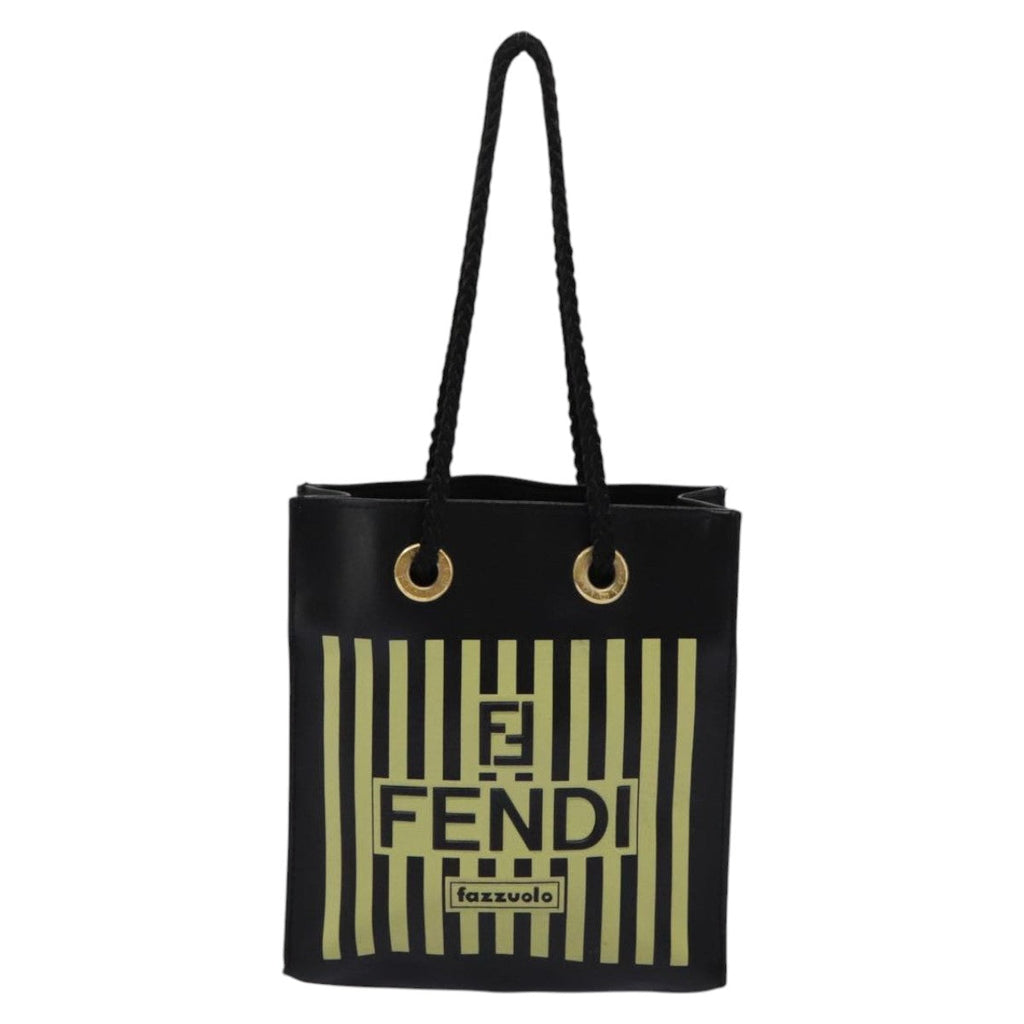 FENDI Mini Hand Bag Leather Black Green104482