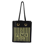FENDI Mini Hand Bag Leather Black Green104482