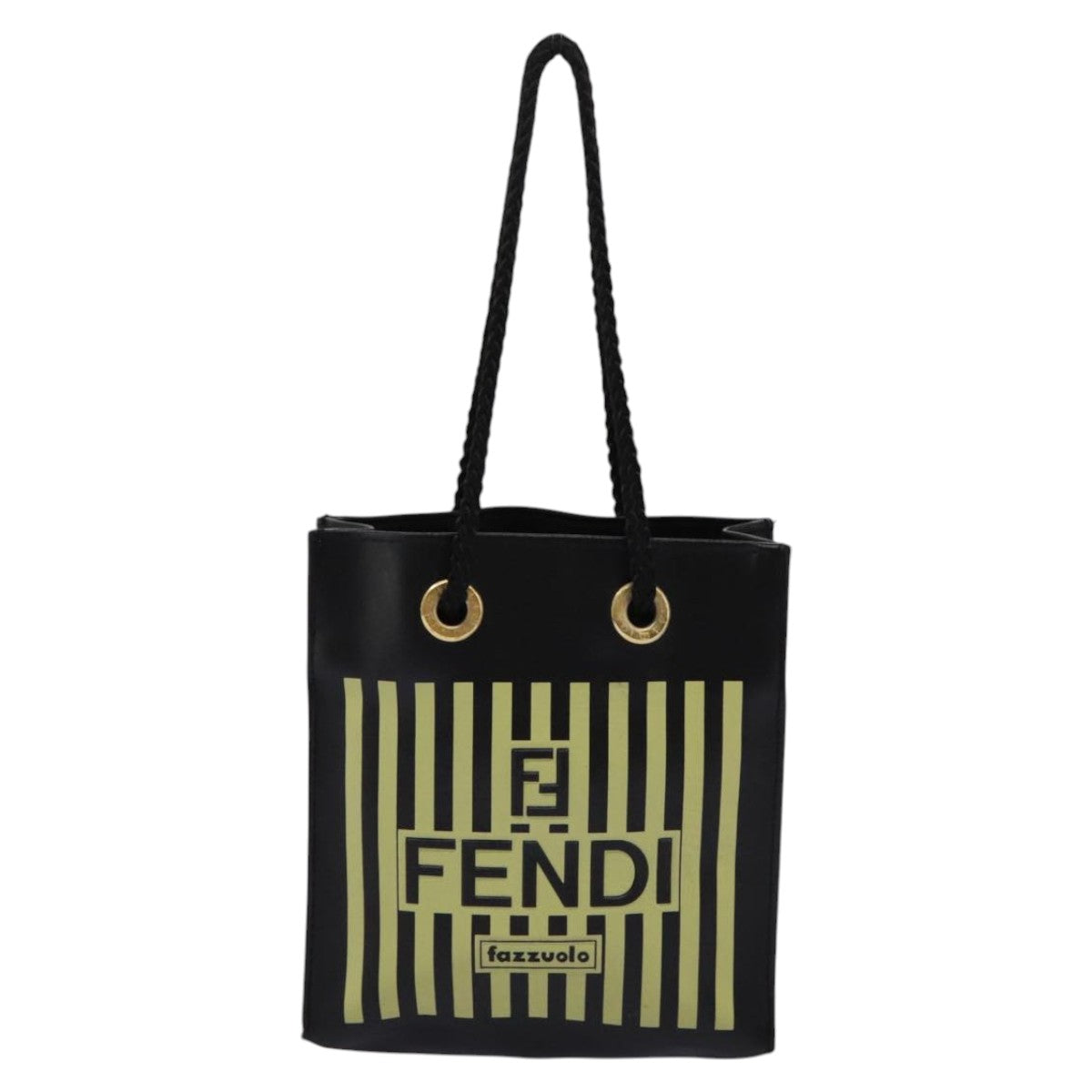 FENDI Mini Hand Bag Leather Black Green104482