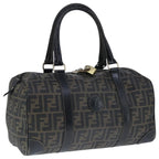 FENDI Zucca Canvas Boston Bag Brown Black104558
