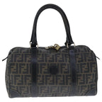 FENDI Zucca Canvas Boston Bag Brown Black104558
