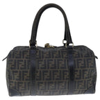 FENDI Zucca Canvas Boston Bag Brown Black104558