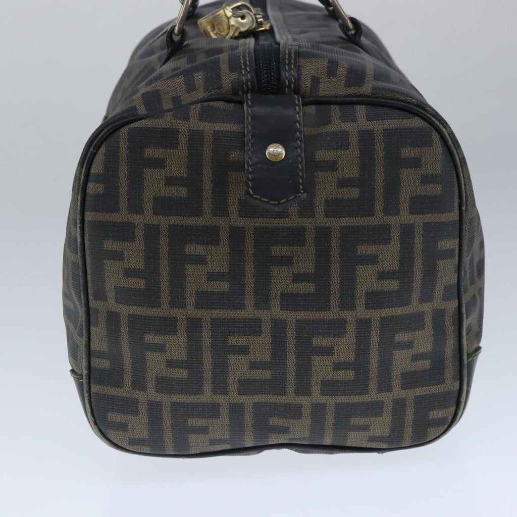 FENDI Zucca Canvas Boston Bag Brown Black104558