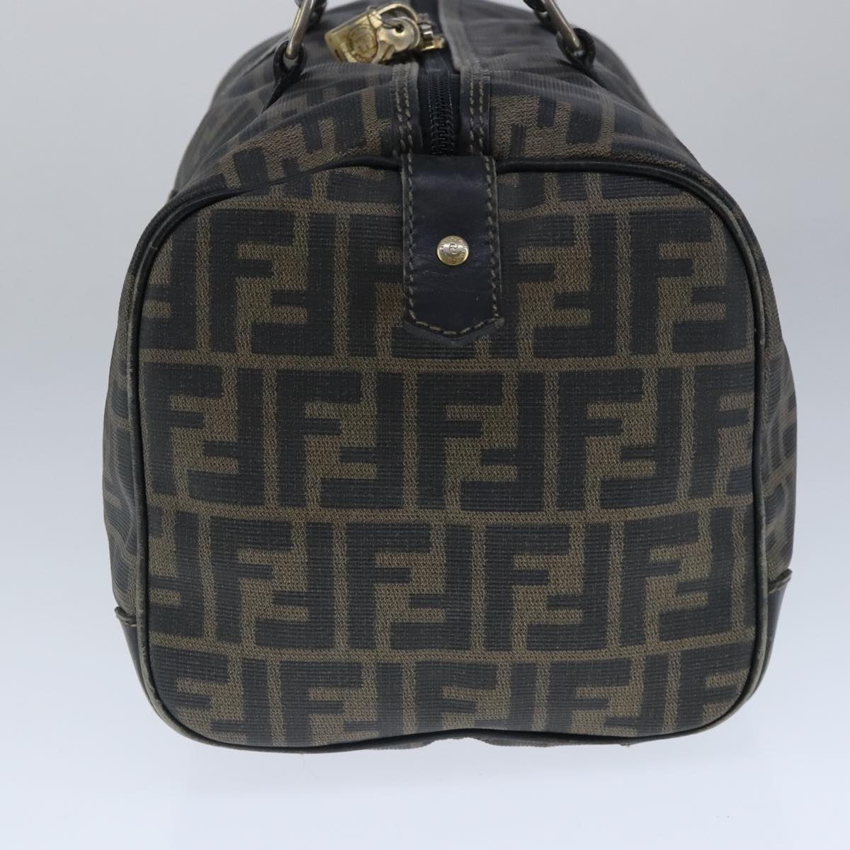 FENDI Zucca Canvas Boston Bag Brown Black104558