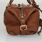 Chloe Paddington Shoulder Bag Leather Brown Gold 104717