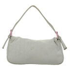 FENDI Mamma Baguette Shoulder Bag Cotton Gray Silver104866