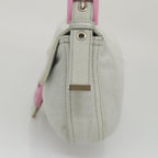 FENDI Mamma Baguette Shoulder Bag Cotton Gray Silver104866
