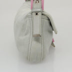 FENDI Mamma Baguette Shoulder Bag Cotton Gray Silver104866