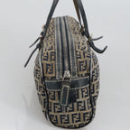 FENDI Zucchino Canvas Hand Bag Navy Silver105071