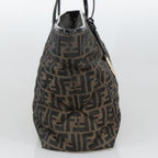 FENDI Zucca Canvas Quilted Tote Bag Brown Black105094