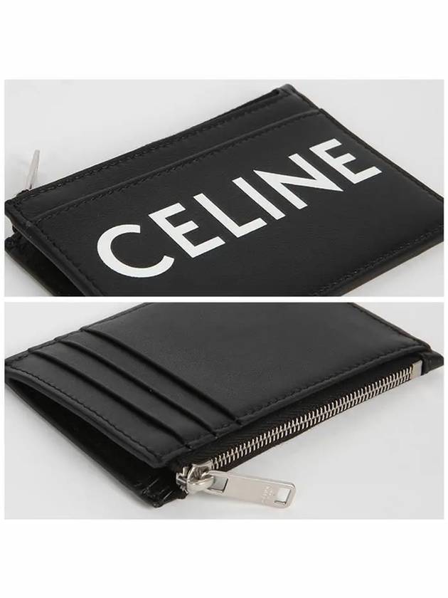 CELINE Logo Zipper Card Wallet Black