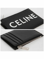CELINE Logo Zipper Card Wallet Black