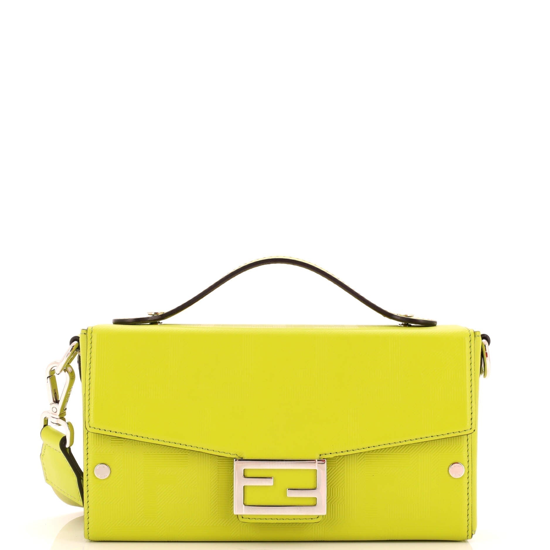 FENDI Baguette Soft Trunk Bag Zucca Leather