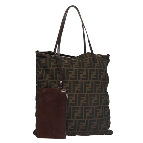 FENDI Zucca Canvas Tote Bag Brown Black105206