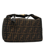 FENDI Zucca Canvas Vanity Hand Bag Brown Black gold105251