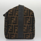 FENDI Zucca Canvas Vanity Hand Bag Brown Black gold105251