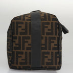 FENDI Zucca Canvas Vanity Hand Bag Brown Black gold105251