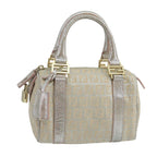 FENDI Zucchino Canvas Hand Bag Silver105253