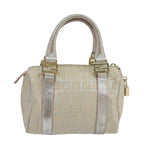 FENDI Zucchino Canvas Hand Bag Silver105253