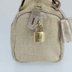 FENDI Zucchino Canvas Hand Bag Silver105253