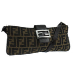 FENDI Zucca Canvas Mamma Shoulder Bag Brown Black Gold105316