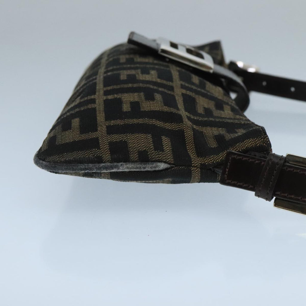 FENDI Zucca Canvas Mamma Shoulder Bag Brown Black Gold105316