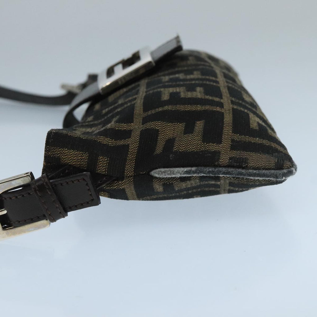 FENDI Zucca Canvas Mamma Shoulder Bag Brown Black Gold105316