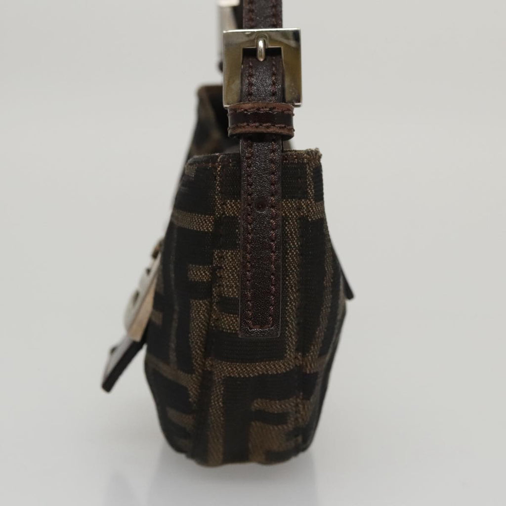 FENDI Zucca Canvas Mini Croissant Hand Bag Black Brown105350