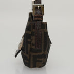FENDI Zucca Canvas Mini Croissant Hand Bag Black Brown105350