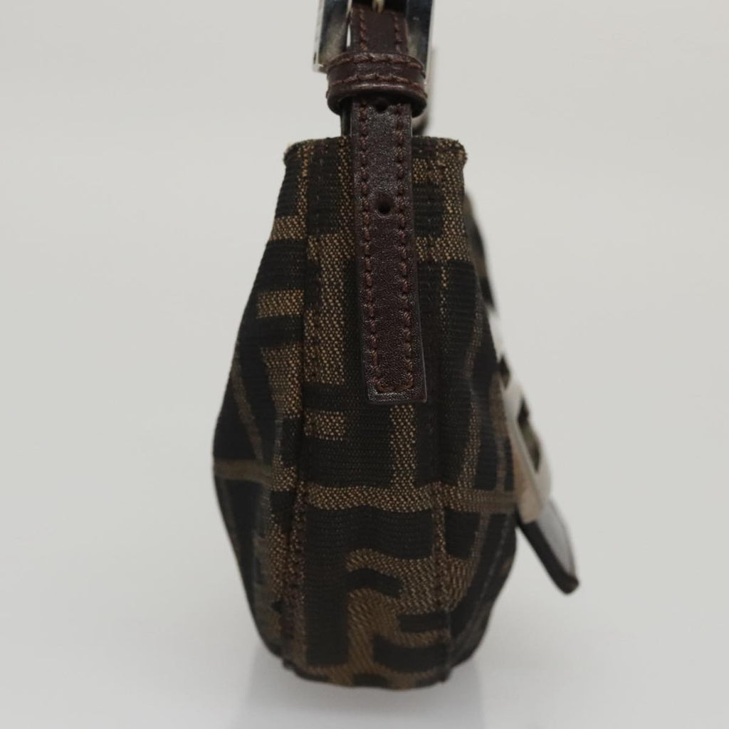 FENDI Zucca Canvas Mini Croissant Hand Bag Black Brown105350