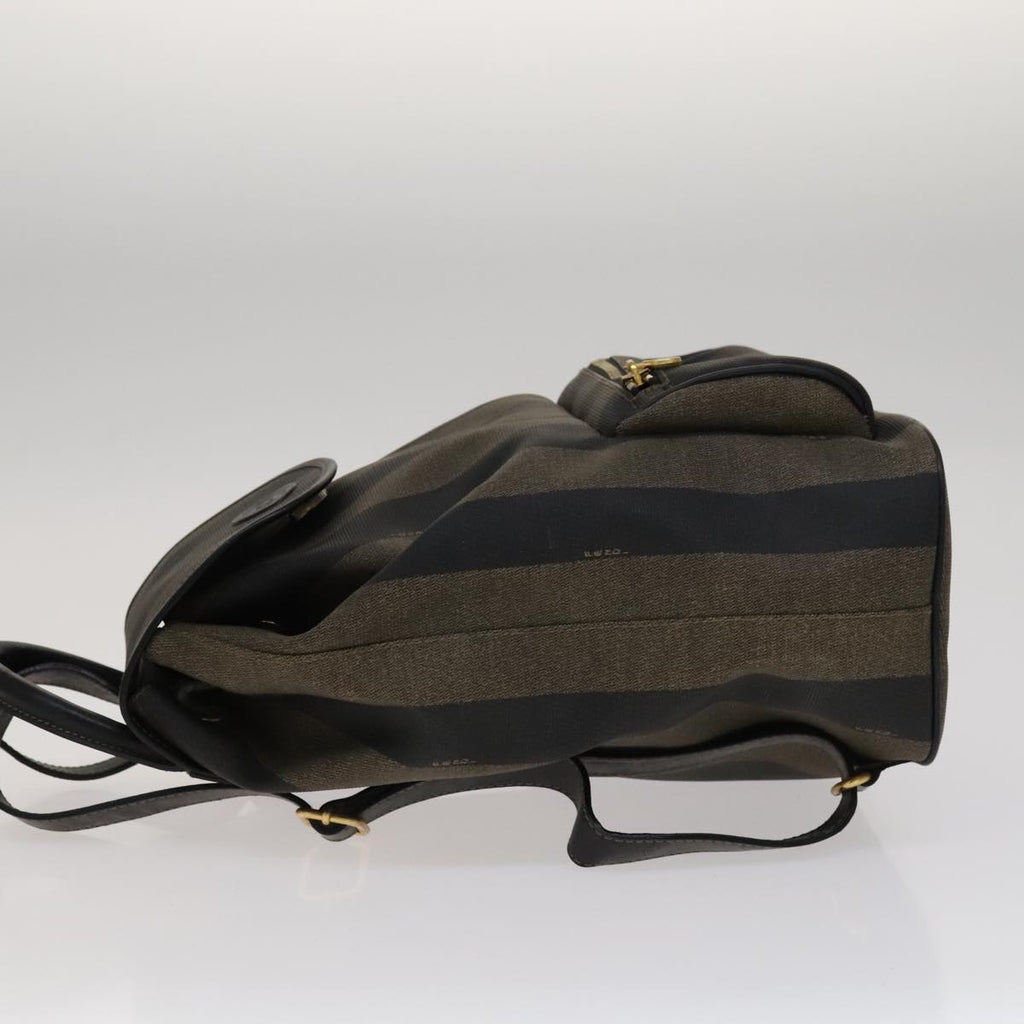 FENDI Pecan Canvas Backpack PVC Brown Black Gold105418