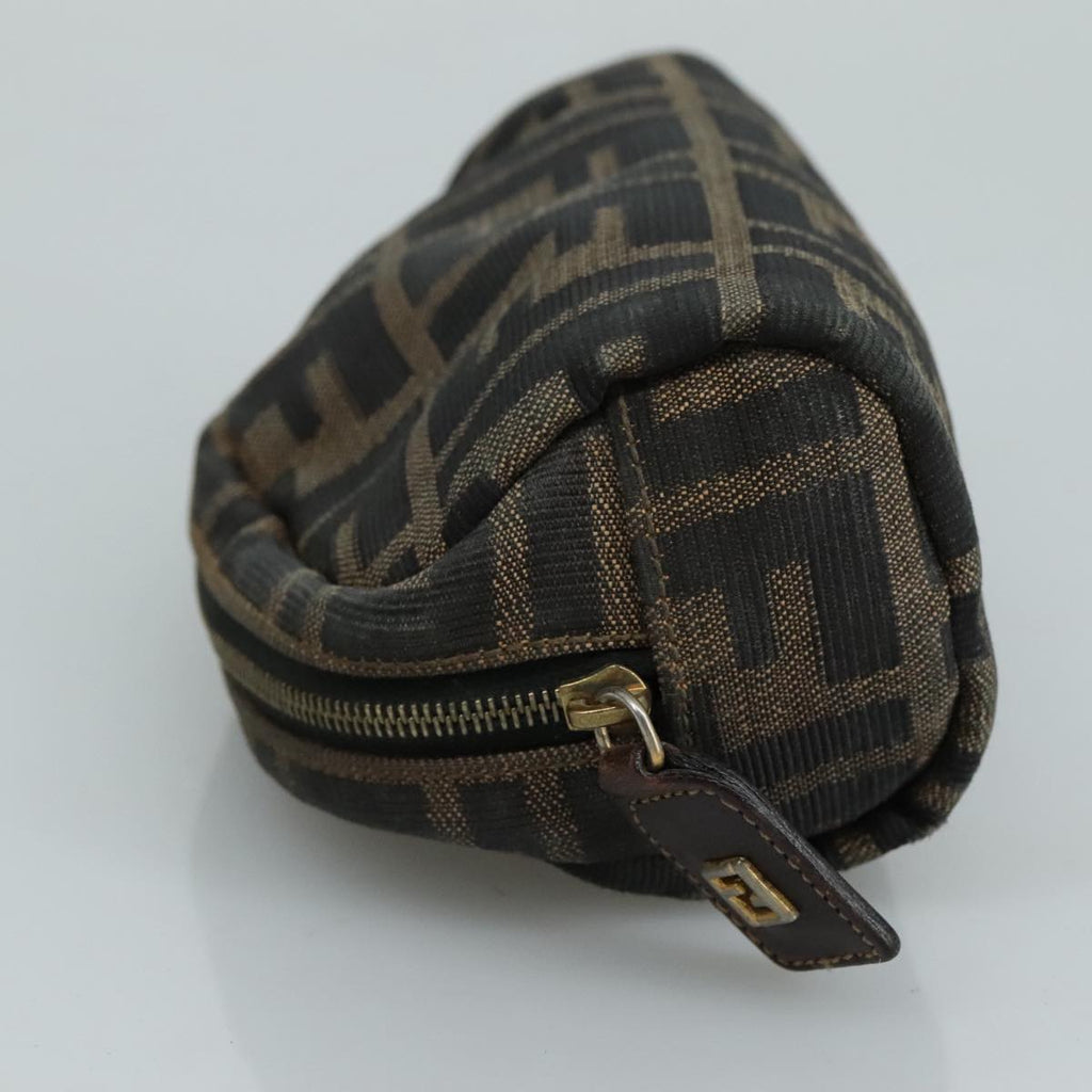 FENDI Zucca Canvas Pouch Brown Black Gold105658
