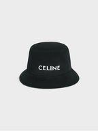 CELINE Embroidered Logo Bucket Hat Black