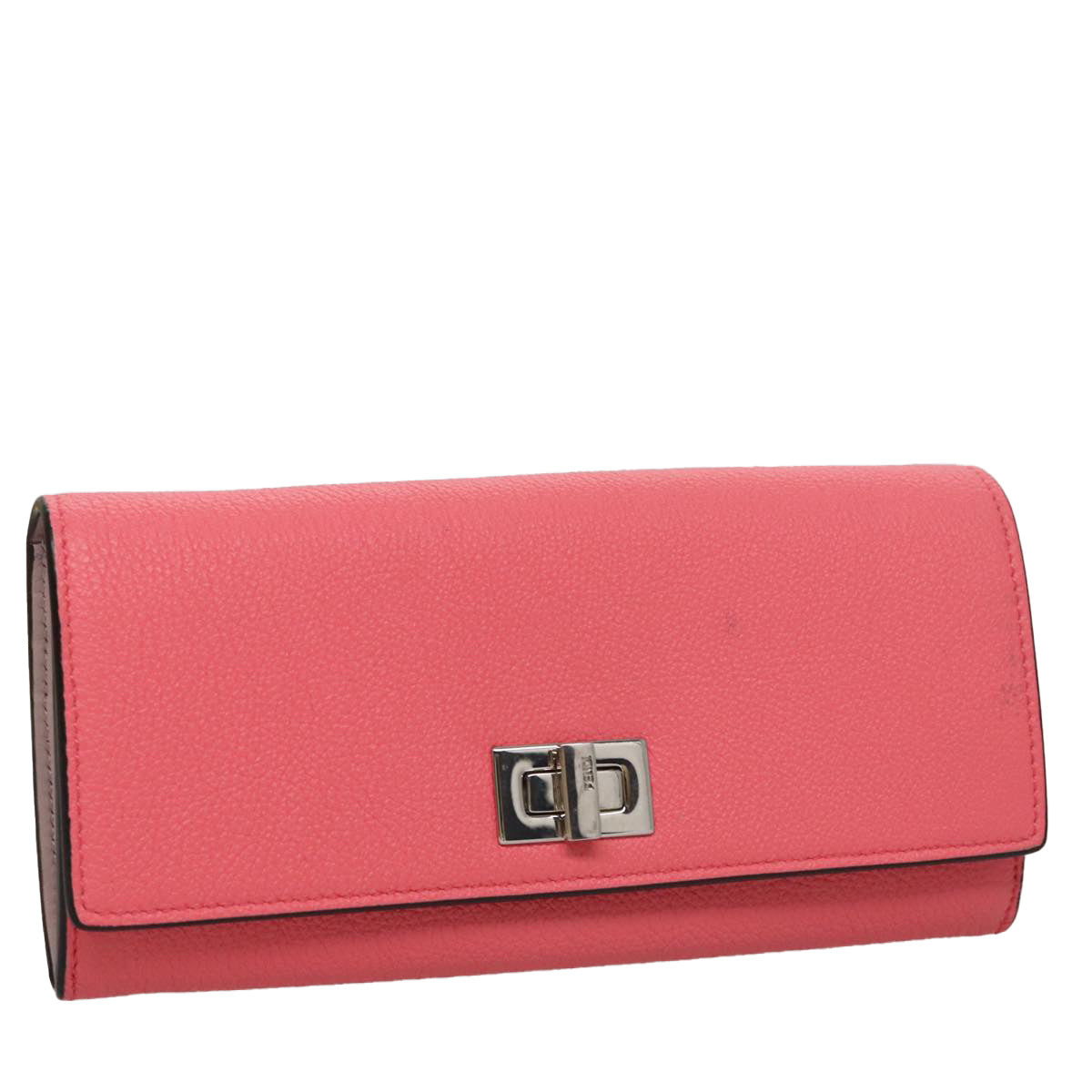 FENDI Peek A Boo Long Wallet Leather Pink 8M0427105907