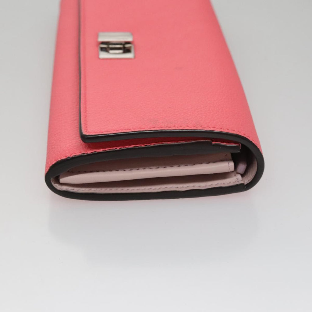 FENDI Peek A Boo Long Wallet Leather Pink 8M0427105907