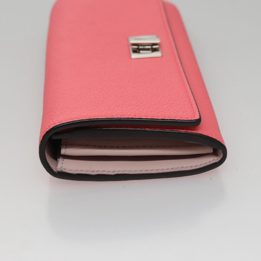 FENDI Peek A Boo Long Wallet Leather Pink 8M0427105907