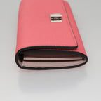 FENDI Peek A Boo Long Wallet Leather Pink 8M0427105907