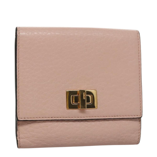 FENDI Peek A Boo Wallet Leather Pink105912