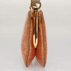 FENDI Zucchino Canvas Shoulder Bag Enamel Gold Orange106076