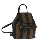 FENDI Pecan Canvas Backpack Beige Black Gold106338
