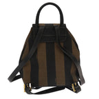 FENDI Pecan Canvas Backpack Beige Black Gold106338