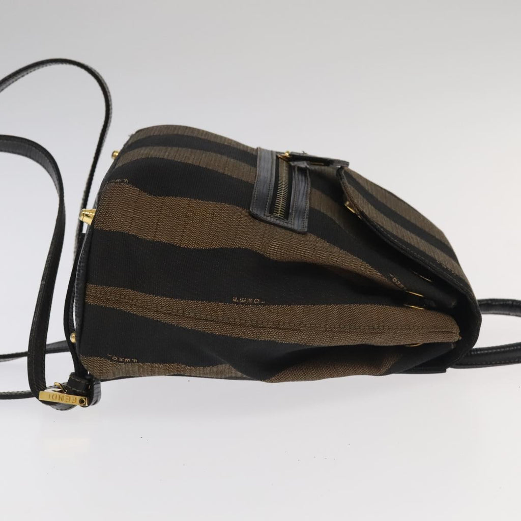 FENDI Pecan Canvas Backpack Beige Black Gold106338